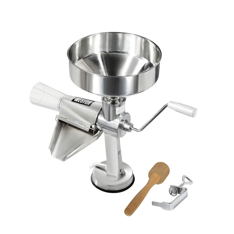 Weston Metal Tomato Strainer, 1 Gallon Hopper, Stainless Steel - Image 1